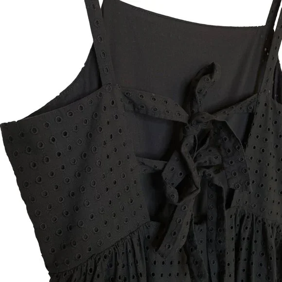J. Crew Black Eyelet Tie Back Sundress, 4P - Picture 5 of 8
